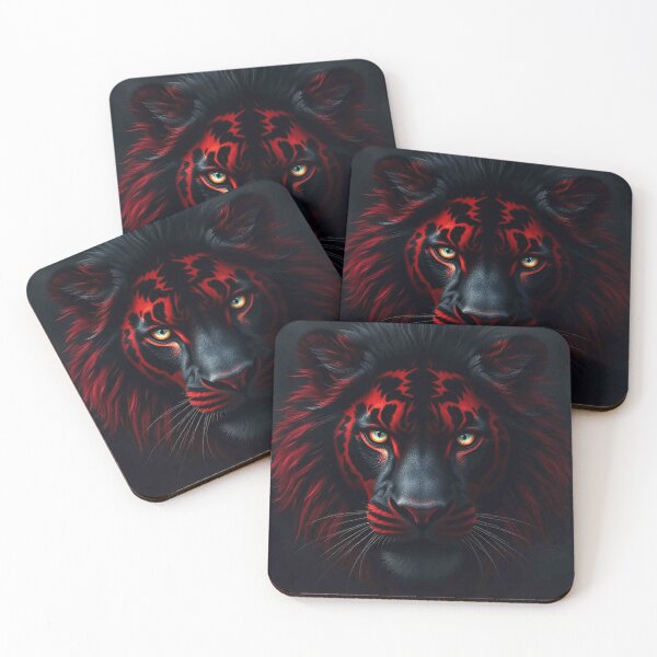 Item preview, Bloodfire Lion – Majestic Black Lion with Crimson Markings designed and sold by MFMart.