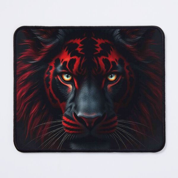 Item preview, Bloodfire Lion – Majestic Black Lion with Crimson Markings designed and sold by MFMart.