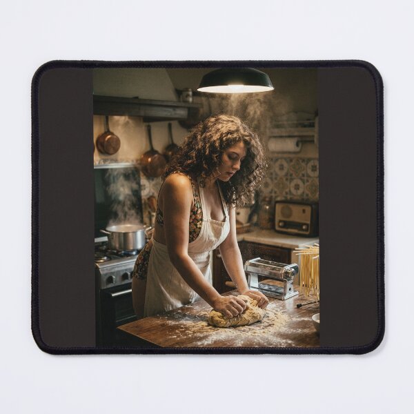 Item preview, Making Fresh Pasta Woman Kneading Dough Vintage Italian Kitchen Photo designed and sold by KiwiRider.
