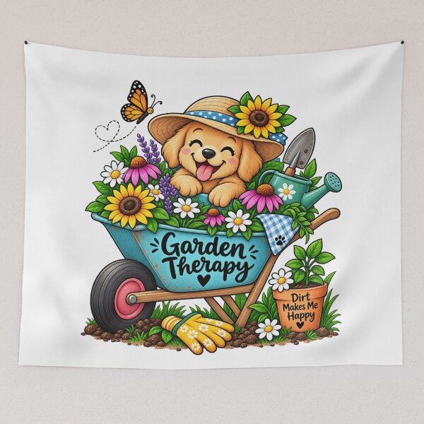 Item preview, Garden Therapy – Cute Gardener Puppy designed and sold by Julie Leisure Gardening.