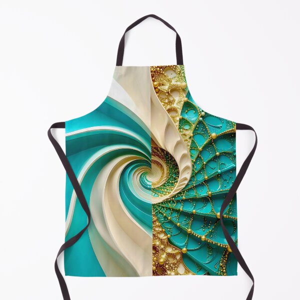 Item preview, Teal and Gold Caviar Bead Geometric Spiral designed and sold by Vicky Brago-Mitchell®.