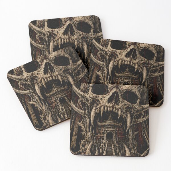 Item preview, Gothic Japanese Art - Temple Inside a Demon Skull designed and sold by MouradStudio.