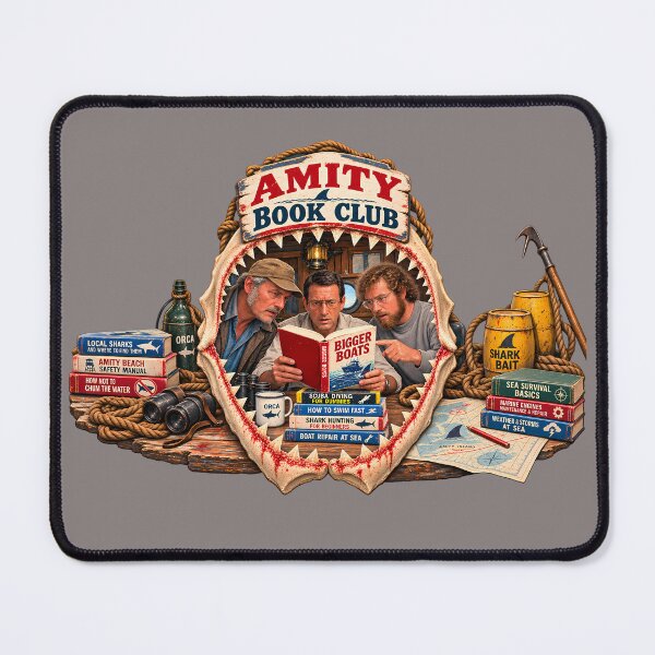 Item preview, Amity Book Club – Jaws Retro Fan Art designed and sold by malero-design.