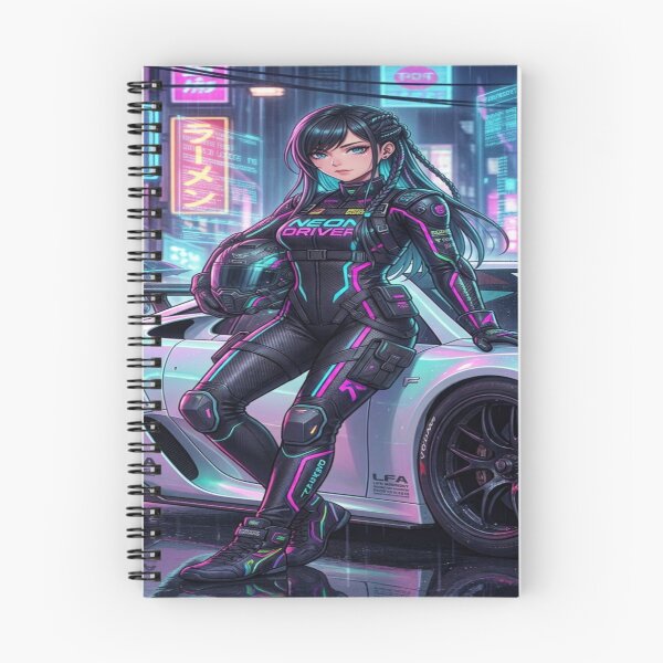 Item preview, Artwork of a pearl white cyberpunk car and an anime girl designed and sold by JMAVILA ART.