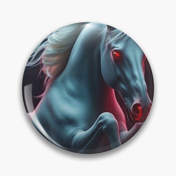 Item preview, Crimson Gaze Stallion – Mystical White Horse with Glowing Red Eyes designed and sold by MFMart.