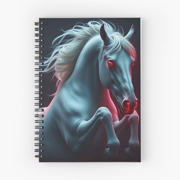 Item preview, Crimson Gaze Stallion – Mystical White Horse with Glowing Red Eyes designed and sold by MFMart.