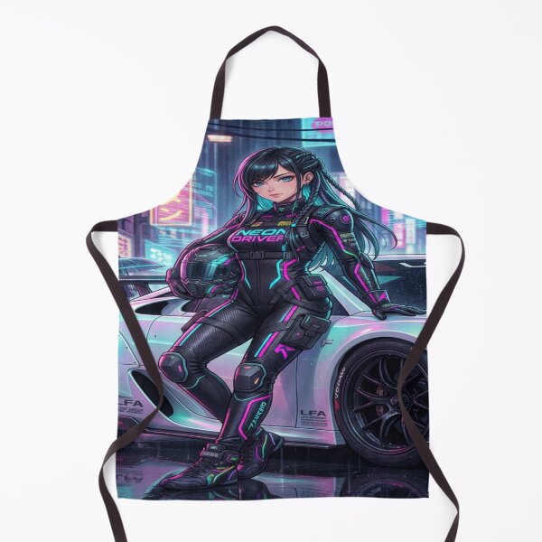 Item preview, Artwork of a pearl white cyberpunk car and an anime girl designed and sold by JMAVILA ART.