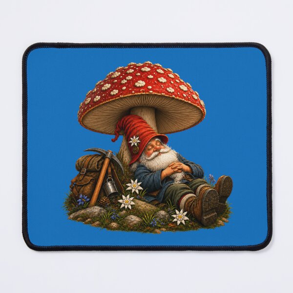 Item preview, Sleeping Alpine Gnome Under a Giant Mushroom designed and sold by Alpine-Ink.