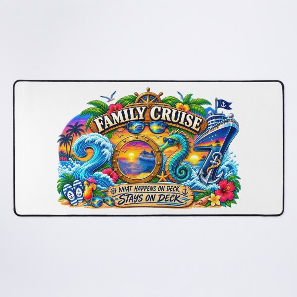 Item preview, TRAVEL COLLECTION - FAMILY CRUISE 2027 - WHAT HAPPENS ON DECK STAYS ON DECK designed and sold by WheelieGdArt.
