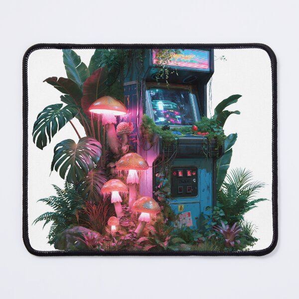 Item preview, Nature Reclaims - Blue Retro Arcade in a Neon Jungle designed and sold by Artdavesalzburg.