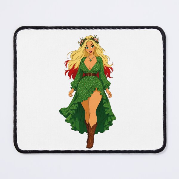 Item preview, Floral Fairy Pin-Up – Retro Cartoon Enchantress designed and sold by Hollow Moon Studios..