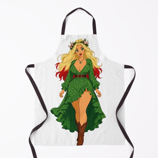 Item preview, Floral Fairy Pin-Up – Retro Cartoon Enchantress designed and sold by  Hollow Moon Studios..