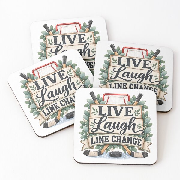 Item preview, Live Laugh Line Change – Funny Hockey Fan designed and sold by Benched Goods.