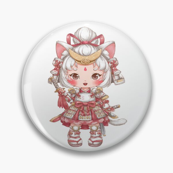 Item preview, chibi samurai neko designed and sold by cutemakerotart.