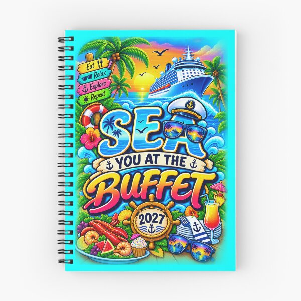Item preview, TRAVEL COLLECTION - FAMILY CRUISE - TRAVEL COLLECTION - SEA YOU AT THE BUFFET • 2027 v2 - Aqua #00FFFF designed and sold by WheelieGdArt.