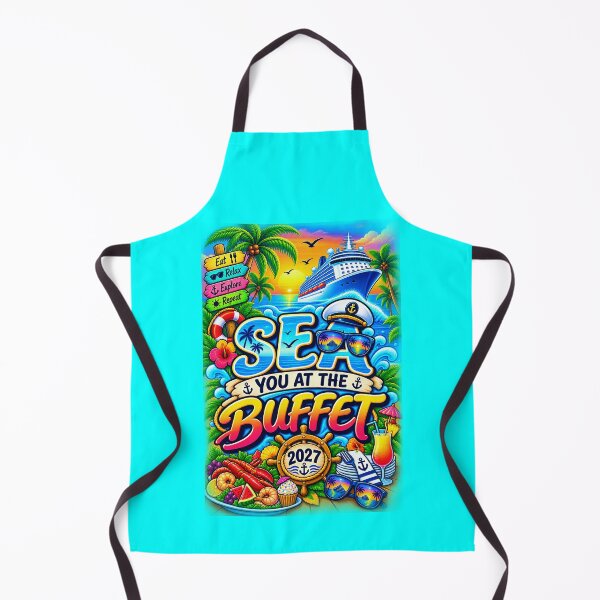 Item preview, TRAVEL COLLECTION - FAMILY CRUISE - TRAVEL COLLECTION - SEA YOU AT THE BUFFET • 2027 v2 - Aqua #00FFFF designed and sold by WheelieGdArt.