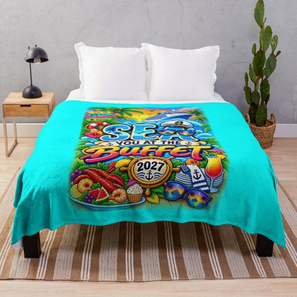 Item preview, TRAVEL COLLECTION - FAMILY CRUISE - TRAVEL COLLECTION - SEA YOU AT THE BUFFET • 2027 v2 - Aqua #00FFFF designed and sold by WheelieGdArt.