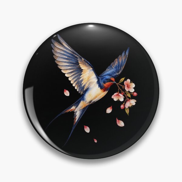 Item preview, Watercolor Swallow Cherry Art designed and sold by FreshPixelArt.