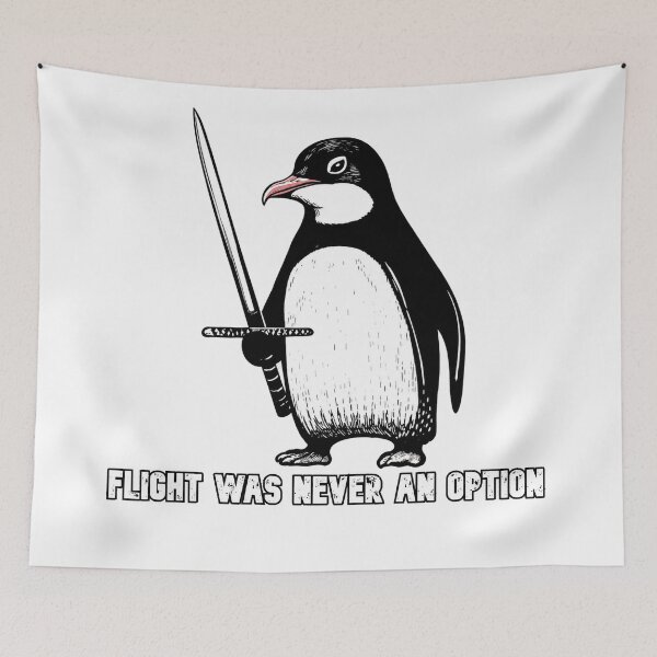 Item preview, Flight Was Never an Option – Funny Sword-Wielding Penguin designed and sold by IronLazarus.