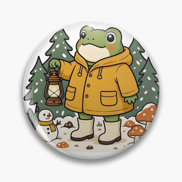 Item preview, Snowy Forest Path Cozy Winter Frog designed and sold by Herodestroyer.