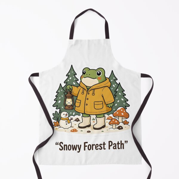 Item preview, Snowy Forest Path Cozy Winter Frog designed and sold by Herodestroyer.