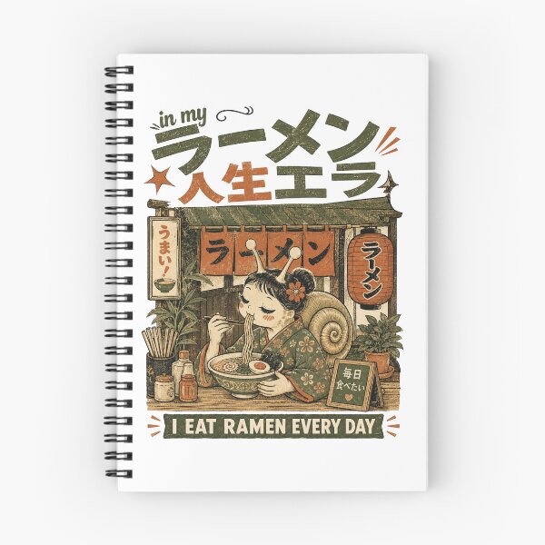 Item preview, Showa Retro Ramen Era Snail Girl Eating Ramen At Japanese Yatai Stall designed and sold by Yellowriversss.