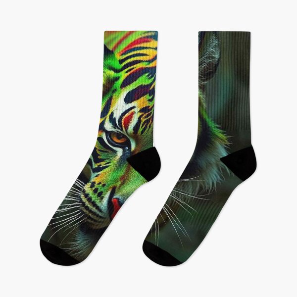Item preview, Rainbow Prism Tiger – Vibrant Multicolored Tiger Portrait designed and sold by MFMart.