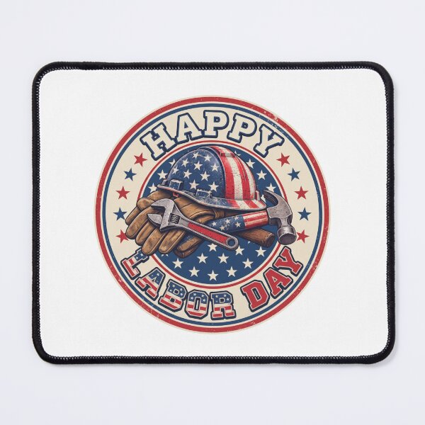 Item preview, Blue Collar Labor Day Shirt - American Flag Worker Badge Tee designed and sold by relso.