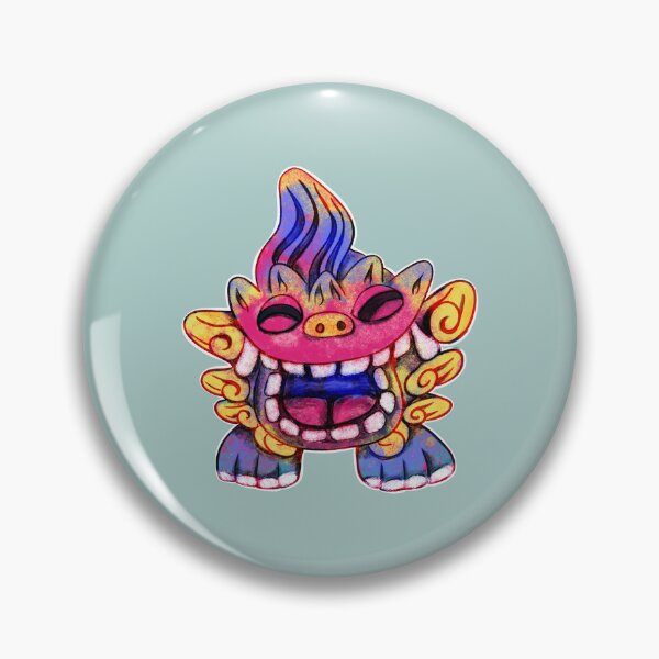 Item preview, Silly Okinawa Japan Shisa Statue Artwork in Bright Neon | Summer Island Vibes designed and sold by kawaicherrypi.
