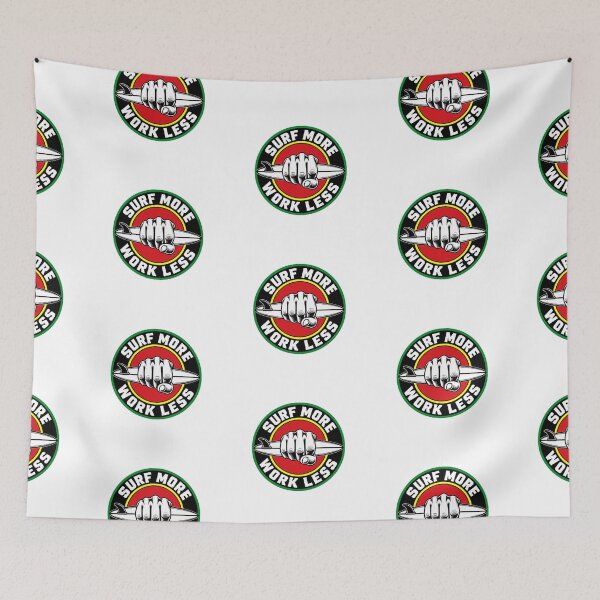 Item preview, Surf More Work Less Rasta Colors designed and sold by Mick G Designs.