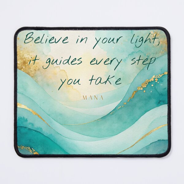 Item preview, Believe in Your Light — Inspirational Quote Turquoise and Gold Watercolor designed and sold by Hawaii26.
