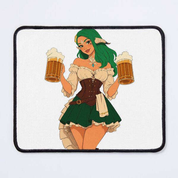 Item preview, Elf Tavern Girl – Fantasy Cartoon Pin-Up designed and sold by Hollow Moon Studios..