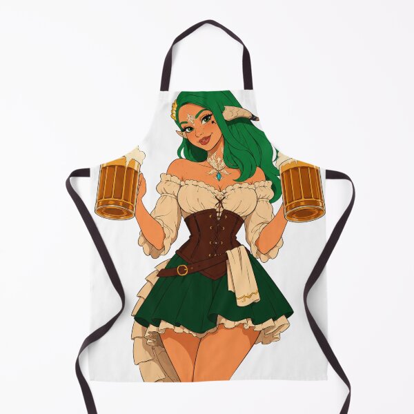 Item preview, Elf Tavern Girl – Fantasy Cartoon Pin-Up designed and sold by Hollow Moon Studios..