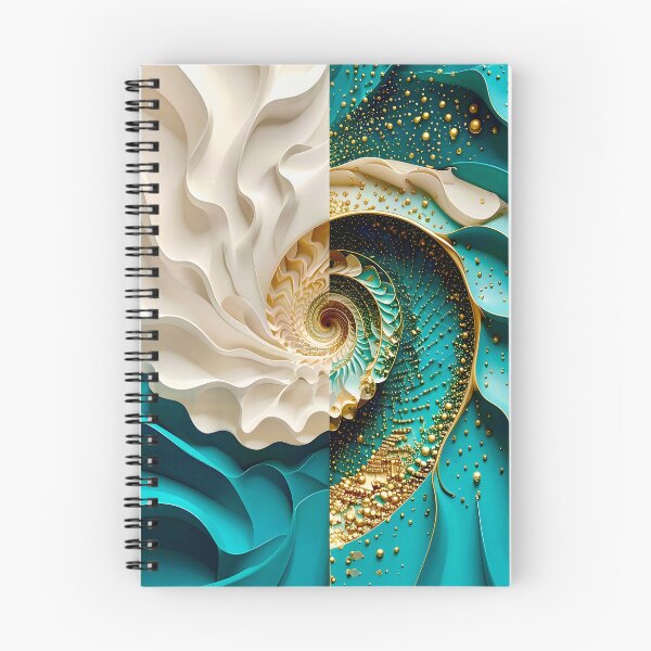 Item preview, Teal and Gold Caviar Bead Geometric Spiral designed and sold by Vicky Brago-Mitchell®.