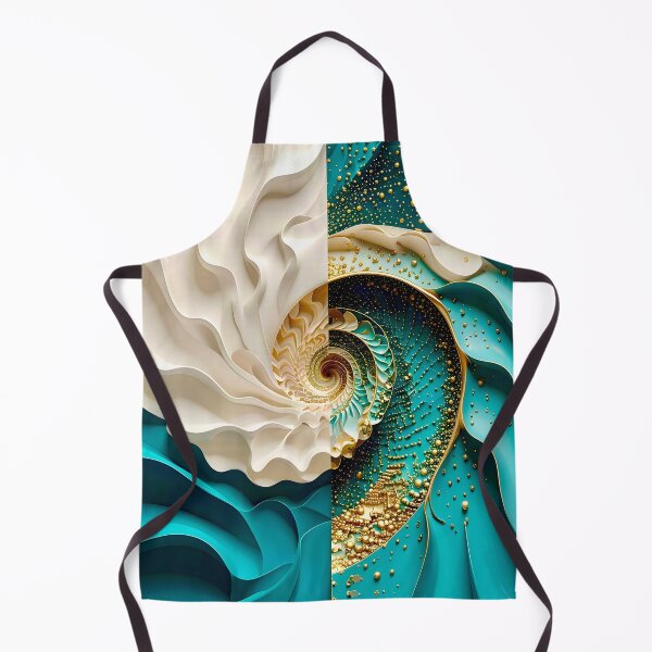 Item preview, Teal and Gold Caviar Bead Geometric Spiral designed and sold by Vicky Brago-Mitchell®.