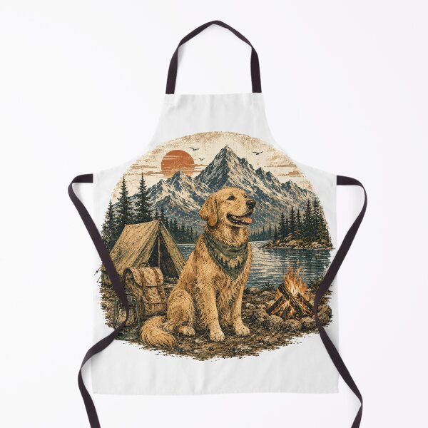 Item preview, Vintage Golden Retriever Camping Adventure designed and sold by Bartas2026.