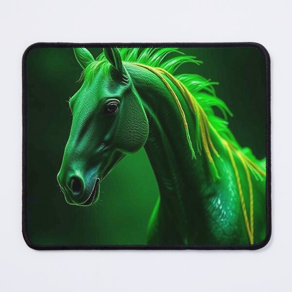 Item preview, Emerald Glow Stallion – Mystical Green Horse with Golden Accents designed and sold by MFMart.