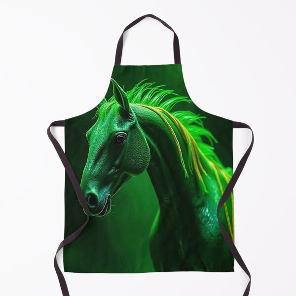 Item preview, Emerald Glow Stallion – Mystical Green Horse with Golden Accents designed and sold by MFMart.