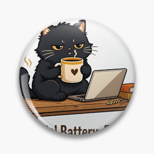 Item preview, Social Battery Empty Tired Black Cat Coffee designed and sold by Herodestroyer.