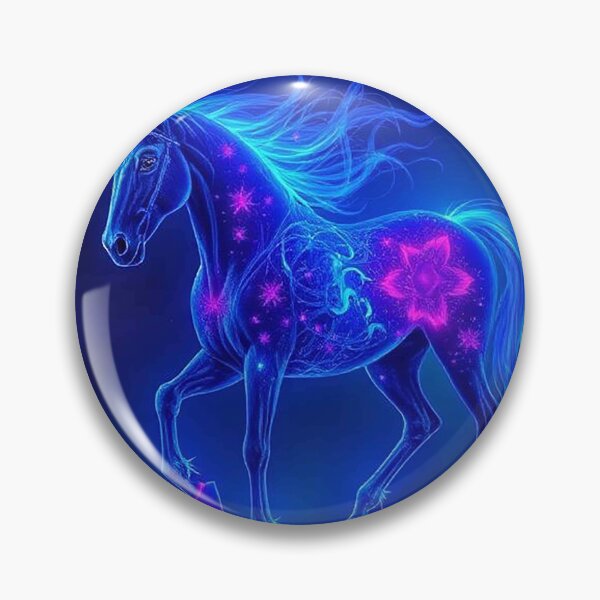 Item preview, Cosmic Neon Stallion – Glowing Blue Horse with Star Patterns designed and sold by MFMart.