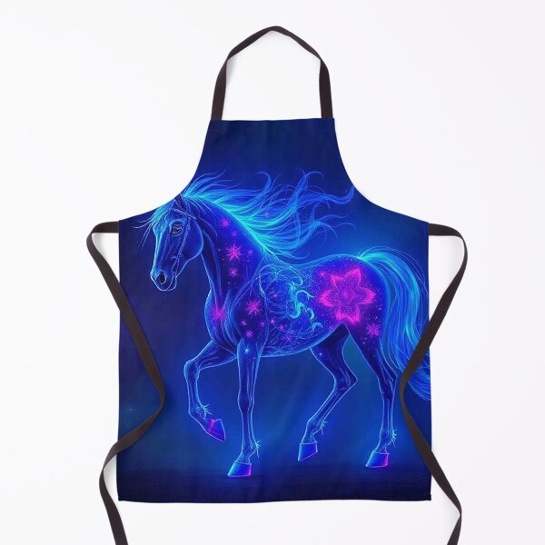 Item preview, Cosmic Neon Stallion – Glowing Blue Horse with Star Patterns designed and sold by MFMart.