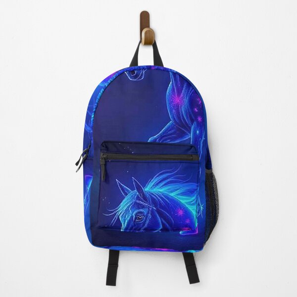 Item preview, Cosmic Neon Stallion – Glowing Blue Horse with Star Patterns designed and sold by MFMart.