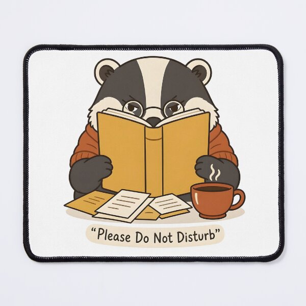 Item preview, Please Do Not Disturb Badger Reading Book designed and sold by Herodestroyer.