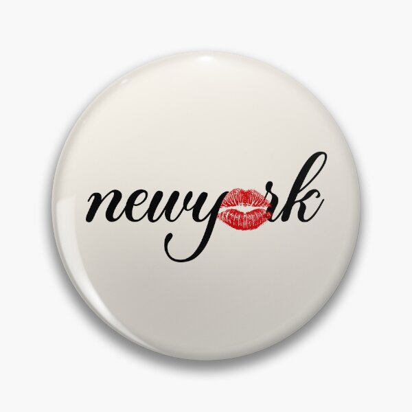 Item preview, New York City Lip Print Kiss Retro Lettering designed and sold by FemmePod.