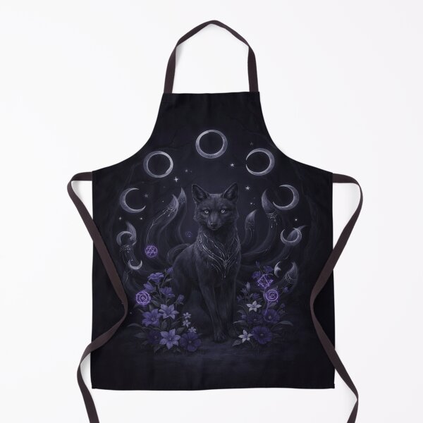 Item preview, Mystical Black Fox Spirit Moon Gothic Fantasy designed and sold by JanjjaSoulInk.