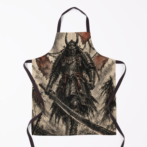 Item preview, Dark Samurai Art - Dual Katana Warlord with Red Banners designed and sold by MouradStudio.