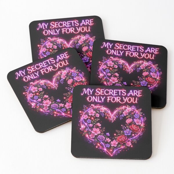 Item preview, My Secrets Are Only For You Neon Floral Heart Black | Romantic Secret Love designed and sold by Aliplus+.
