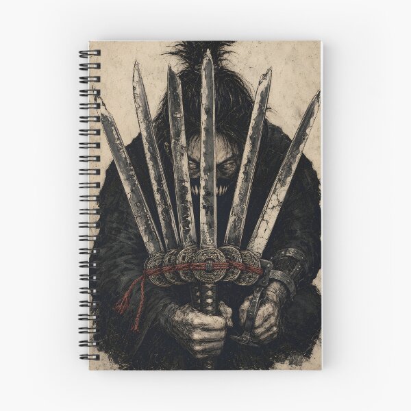 Item preview, Dark Ronin Art - Samurai Warrior Holding Five Katanas designed and sold by MouradStudio.