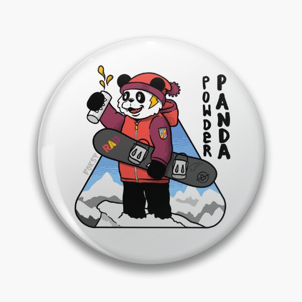 Item preview, Bold Comic Powder Panda Snowboarding Art  designed and sold by Foksy Art.