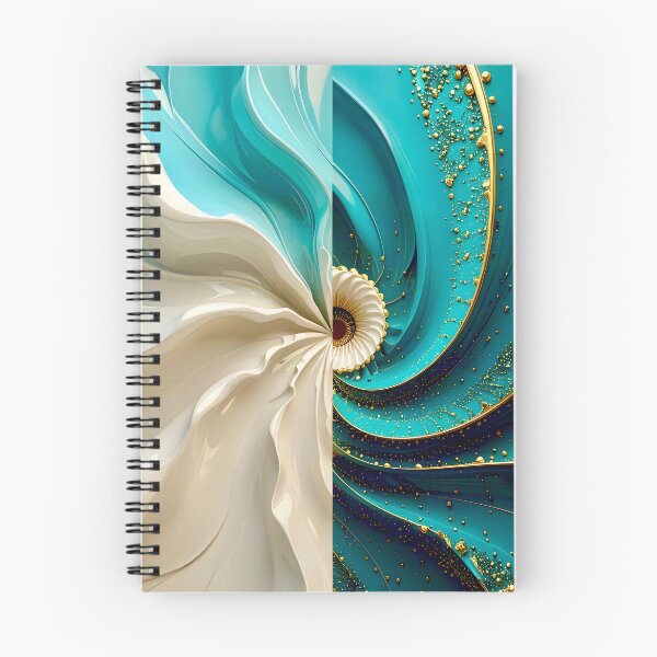 Item preview, Teal and Gold Caviar Bead Geometric Spiral designed and sold by Vicky Brago-Mitchell®.